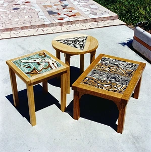 Atelje Milunović - Stolovi sa mozaikom preliveni epoxy smolom